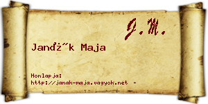 Janák Maja névjegykártya
